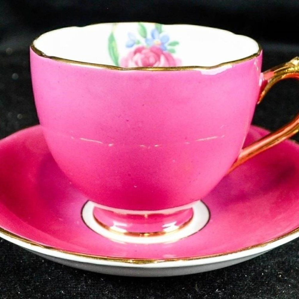 VINTAGE 1960's HAZEL GENUINE BONE CHINA SHARON Set Cup Saucer MADE IN ENGLAND